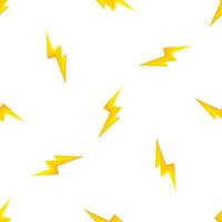Seamless lightning bolt pattern illuminating white background vector