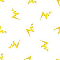 Seamless lightning bolt pattern illuminating white background vector