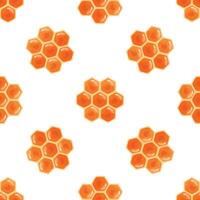 Honeycomb pattern showing delicious golden nectar filling cells vector