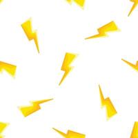 Seamless lightning bolt pattern illuminating white background vector