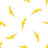 Seamless pattern of yellow lightning bolts on white background vector