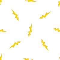 Seamless lightning bolt pattern illuminating white background vector