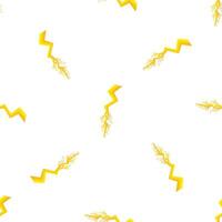 Seamless pattern with striking lightning bolts on white background vector