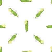 Fresh corn on the cob seamless pattern on white background vector