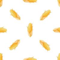 Seamless pattern with ripe corn cobs on white background vector