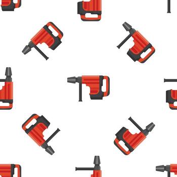 sin costura modelo con rojo giratorio martillo perforar para construcción trabajos en blanco antecedentes vector
