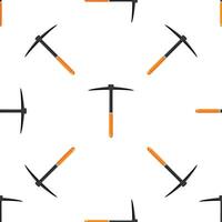 Pickaxe mining tool seamless pattern on white background vector
