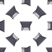 Seamless pattern with metal skip for construction debris removal showing recycling and waste management vector
