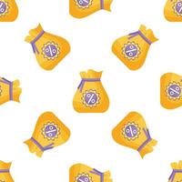 Seamless pattern with money bag representing savings, investment, and financial growth potential vector
