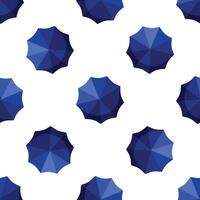 Seamless pattern with open blue umbrellas providing protection from rain or sun vector