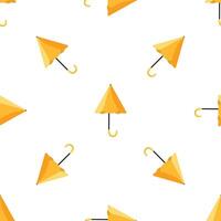 Seamless pattern with yellow umbrellas representing rainy season and autumn vibes vector