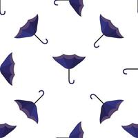 Seamless pattern with open umbrellas protecting from rain on white background vector