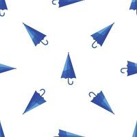 Seamless pattern with blue umbrellas providing protection from rain vector