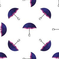 Seamless pattern with open umbrellas protecting from rain on white background vector