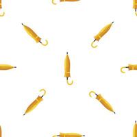 Yellow umbrella seamless pattern repeating on white background vector