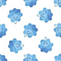 Seamless pattern with smiling blue umbrellas creating a cheerful and playful design vector
