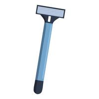 Blue disposable razor with multiple blades for precise shaving vector