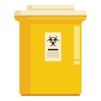 Medical waste container storing biohazard materials for safe disposal vector