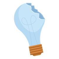 Broken light bulb symbolizing lack of ideas and creativity vector