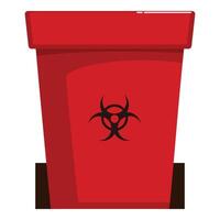 Red biohazard medical waste container standing on floor vector