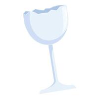 Broken wineglass representing loss and disappointment on white background vector