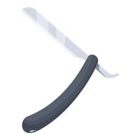 Open straight razor with sharp blade for professional barbering vector