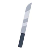 Large sharp kitchen knife with black handle pointing upwards vector
