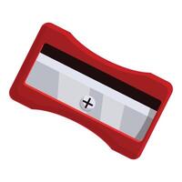 Red pencil sharpener with single blade for precise sharpening vector