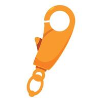 Golden lobster clasp fastening showing holding mechanism vector