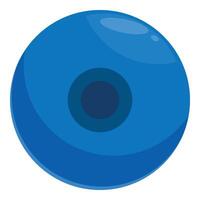 Blue sphere showing a darker circle in center and light reflections on top vector