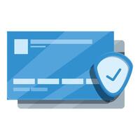 Secure credit card with protection shield and check mark symbol vector