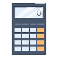 Gray electronic calculator showing zero on display vector