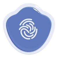 Fingerprint access icon showing data protection and user identification vector
