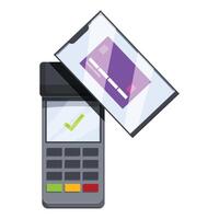 Smartphone making contactless payment on pos terminal vector