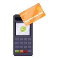 Contactless payment showing successful transaction on pos terminal vector