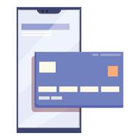 Smartphone showing online banking with credit card for secure payment vector