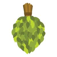 Green foliage forming a ball with a brown handle on top vector