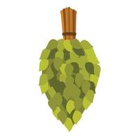 Green bath broom hanging and drying, ready for sauna use vector