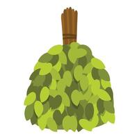 Green foliage sauna broom for relaxing and enjoying hot steam bath vector