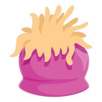 Pink jellyfish floating with tentacles flowing upwards vector