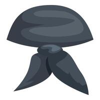 Dark gray bandana resting on white background vector