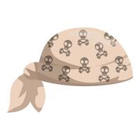 Beige bandana with crossbones and skulls showing dangerous pirate style vector