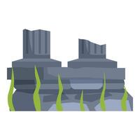 Ancient greek columns ruins under the sea surrounded by seaweed vector