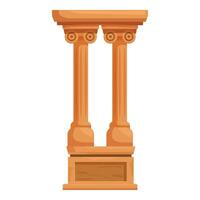 Two ancient greek columns supporting stone entablature vector