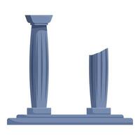 Antique columns showing greek architecture with one column destroyed vector