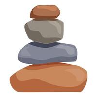 Stack of colorful balancing stones representing harmony and mindfulness vector