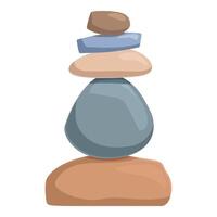 Stack of smooth stones balancing for harmony and mindfulness vector
