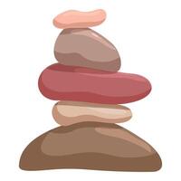 Stack of smooth colorful balancing stones creating harmony and peace vector