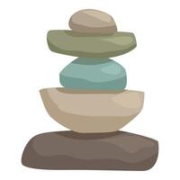 Stack of balancing stones promoting peace and mindfulness vector