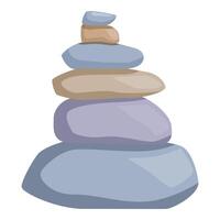 Stack of smooth stones balancing for harmony and mindfulness vector